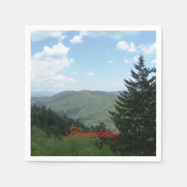 Tannenbaum-Weihnachtsberg Serviette (Vorderseite)