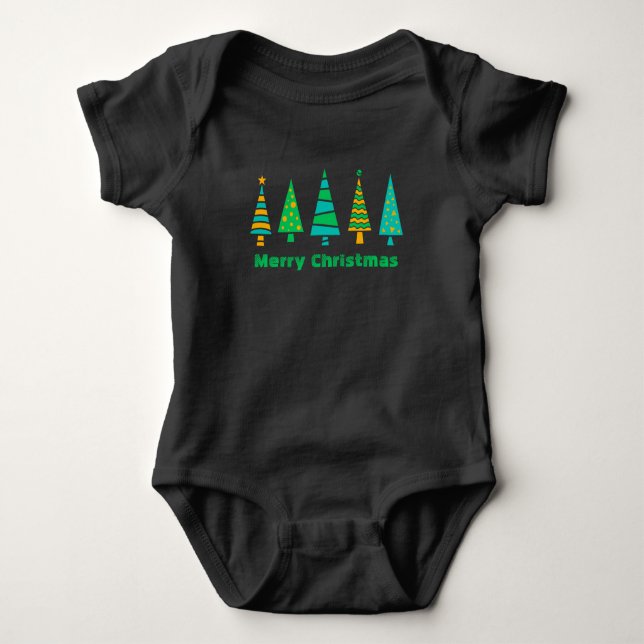 Tannenbaum Weihnachtskinderanzug Baby Strampler (Vorderseite)
