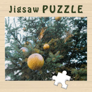 Tannenbaumkrone mit goldenem Zierknauf Foto Puzzle