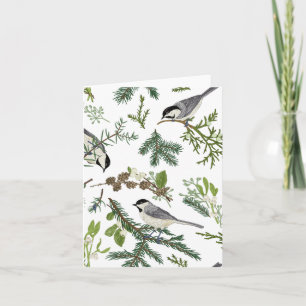 Tannenblätter-Vogel Karte