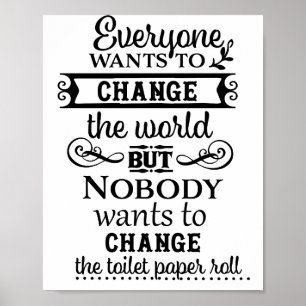 Tannengrünes Leinen Aussehen Toilettenpapier Badez Poster