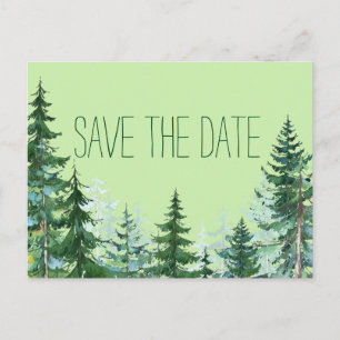 Tannenhochzeit Save-the-Date-Karte Ankündigungspostkarte