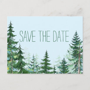 Tannenhochzeit Save-the-Date-Karte Ankündigungspostkarte