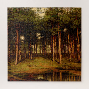 Tannenwald in Putte mit Kaninchen Jean Lamorinièr Puzzle