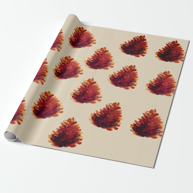 Tannenzapfen Geschenkpapier (Ungerollt)