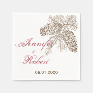 Tannenzapfen-Natur-Hochzeitsserviette Serviette