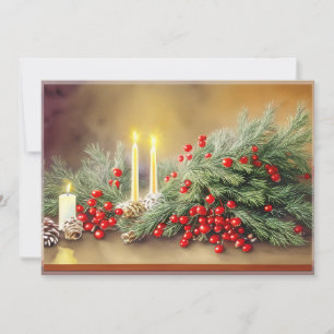 Tannenzapfen und Kerzen Budget Weihnachten