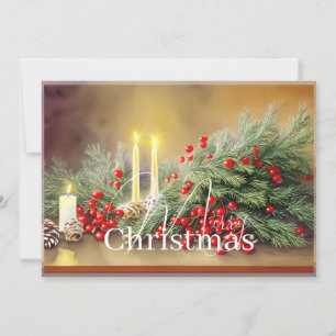 Tannenzapfen und Kerzen Budget Weihnachten