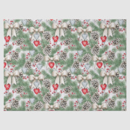 Tannenzapfen und Maschen Seidenpapier