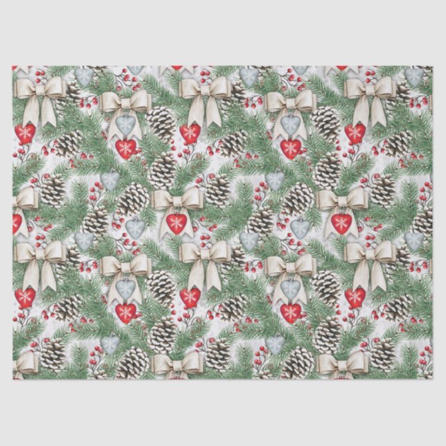 Tannenzapfen und Maschen Seidenpapier (Vorderseite)