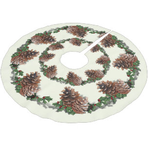 Tannenzapfen Weihnachten Polyester Weihnachtsbaumdecke