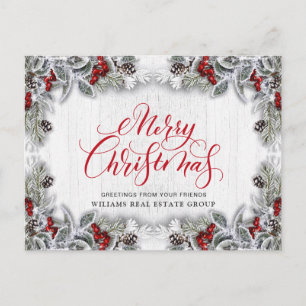 Tannenzapfen Weihnachtsfeiertag Firmen Gruß Postkarte