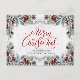 Tannenzapfen Weihnachtsfeiertag Firmenbegrüßung Postkarte