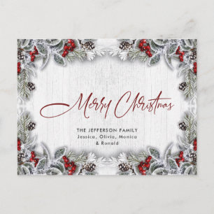 Tannenzapfen Winterbeere Weihnachtsgrüße Postkarte