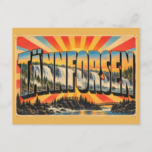 Tännforsen Wasserfall Åre Vintage Reise Kunst Postkarte