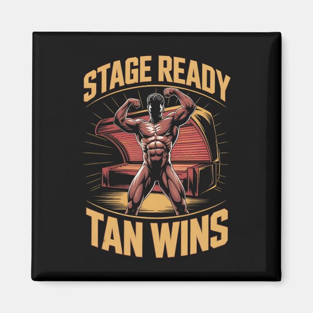Tanning Bed Bühne Ready Bodybuilder Fitness Männer Magnet (Vorne)