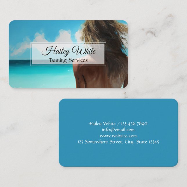 🏖️ Tanning Business Card Visitenkarte (Vorne/Hinten)