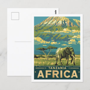 Tansania Africa Vintag Berühmter Travel Place Postkarte