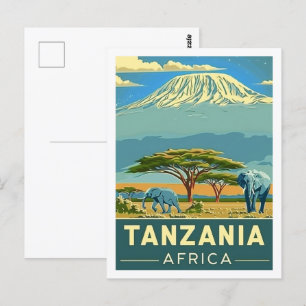 Tansania Afrika Vintage Berühmter Reiseort Postkarte