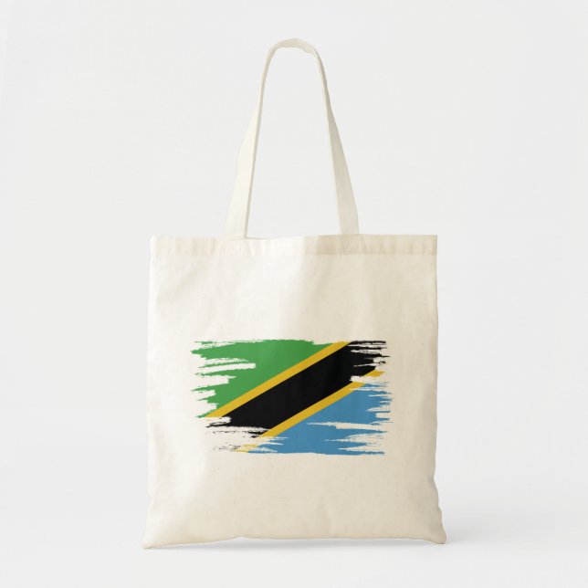 Tansania Flag Brush Art Tragetasche (Vorne)