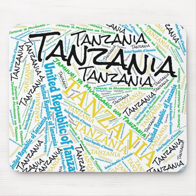 Tansania Flag Farben Patriotisch Mousepad (Vorne)