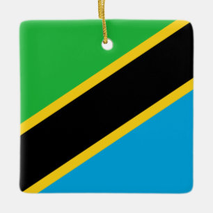 Tansania Flag Keramikornament
