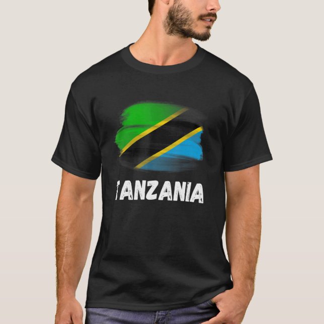 Tansania Flag Pride Retro Tansania Flaggenfamilie  T-Shirt (Vorderseite)