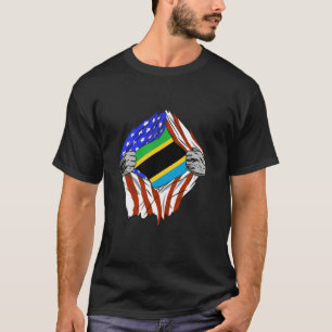 Tansania Flag USA Tansania Roots Chest Tansania T-Shirt