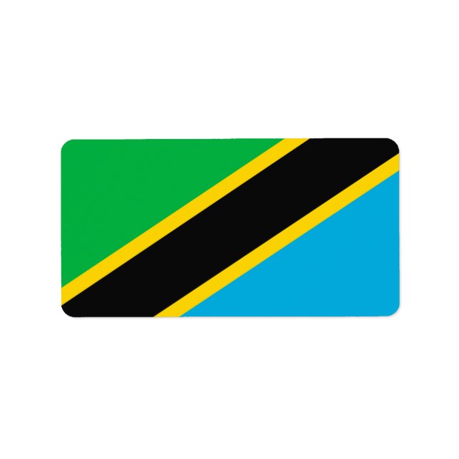 Tansania-Flagge Adressaufkleber (Vorne)