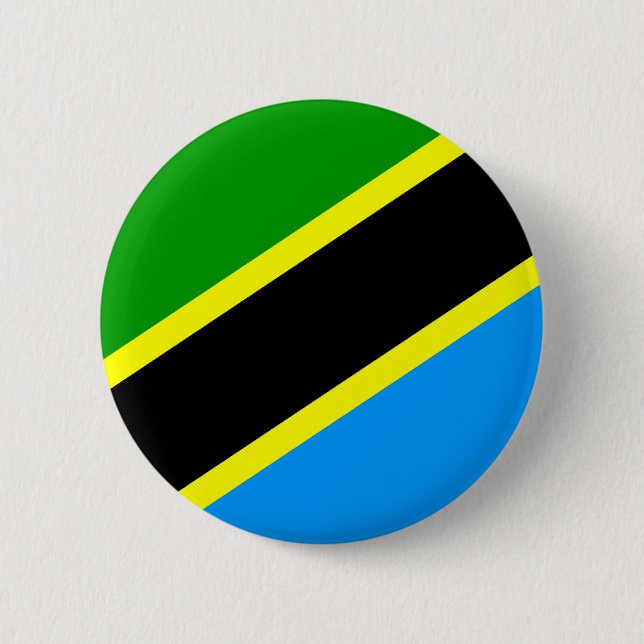Tansania-Flagge Button (Vorderseite)
