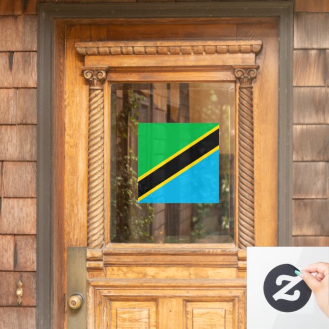 Tansania-Flagge Fensteraufkleber (Haustür)