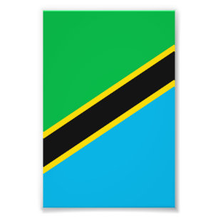 Tansania-Flagge Fotodruck