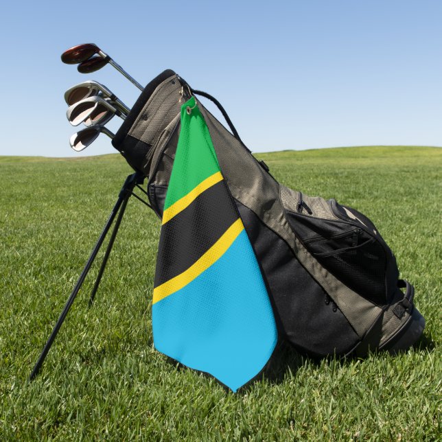 Tansania-Flagge Golfhandtuch (Gras)