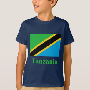Tansania-Flagge mit Namen T-Shirt