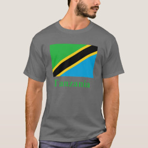 Tansania-Flagge mit Namen T-Shirt