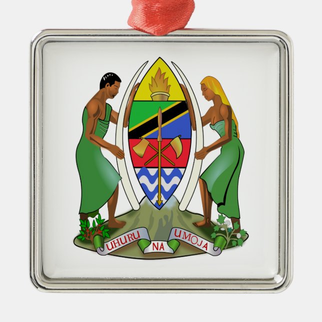 Tansania-Flagge Ornament Aus Metall (Vorne)