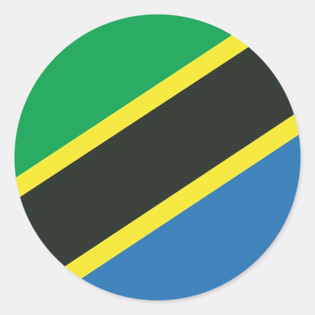 Tansania-Flagge Runder Aufkleber (Vorderseite)