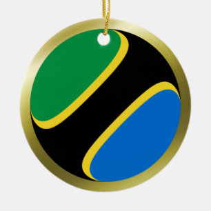 Tansania-Flaggen-Ornament Keramik Ornament