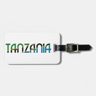 Tansania Flaggenfarben Typografie Gepäckanhänger