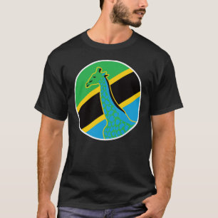 Tansania Giraffe Tansania Nationale Tierflagge T-Shirt