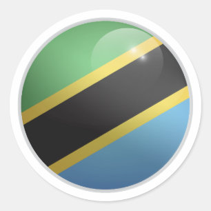 Tansania Glossy Circle Flag Runder Aufkleber