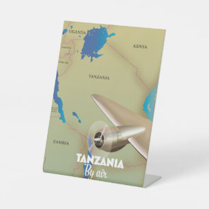 Tansania mit Flugkarte Sockelschild