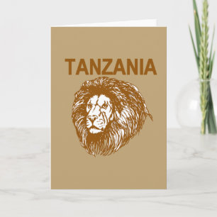 Tansania mit Löwengrußkarte Karte