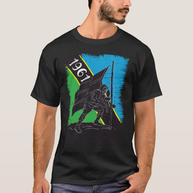 Tansania Pride Kili Mountain Flag Hoisting T-Shirt (Vorderseite)