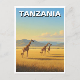 Tansania Serengeti Nationalpark Giraffen Postkarte