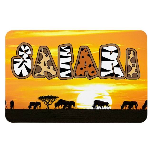 Tansania Sunset Safari Magnet (Horizontal)