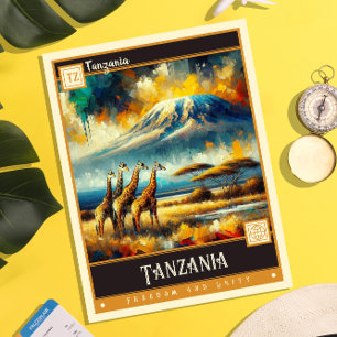 Tansania   Vintage Malerei Postkarte