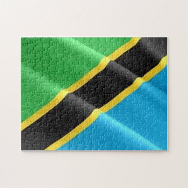 Tansania - Waving Flag - Puzzle (Horizontal)