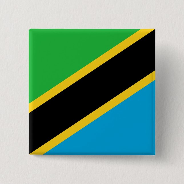 tansanische Flagge Button (Vorderseite)