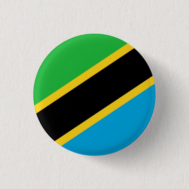 tansanische Flagge, Flagge Tansanias Button (Vorderseite)